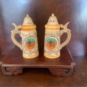 Vintage Salt & Pepper steins House of Mystery & Oregon Vortex